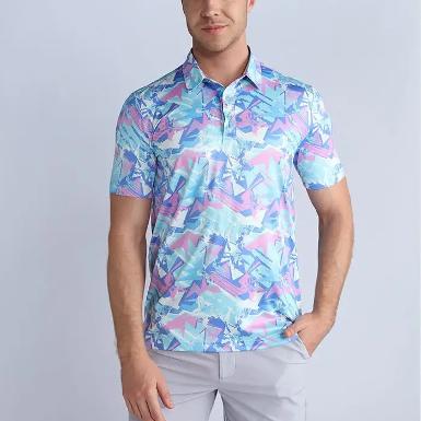 รหัสสินค้า YF-LB002 เสื้อกอล์ฟ!!! ราคาถูกที่สุดในประเทศไทย!!! เสื้อนักกอล์ฟ แขนสั้น ผู้ชาย สีฟ้า